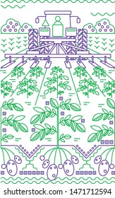Agriculture vector one line pattern