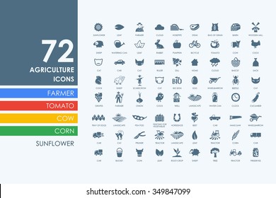 agriculture vector set of modern simple icons