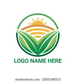 Agriculture vintage farm logo vector with background