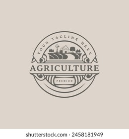 Agriculture vintage logo design illustration