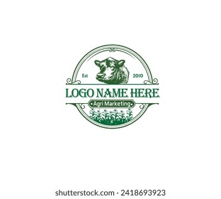 Agriculture vintage logo design vector