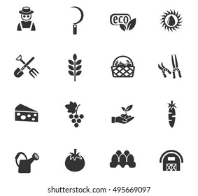 agriculture web icons for user interface design