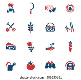 agriculture web icons for user interface design