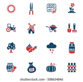 agriculture web icons for user interface design