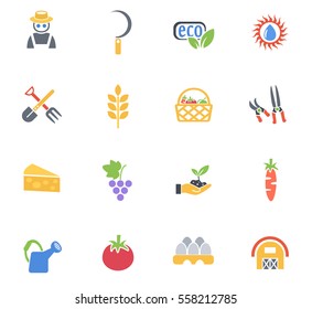 agriculture web icons for user interface design