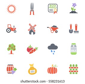 agriculture web icons for user interface design