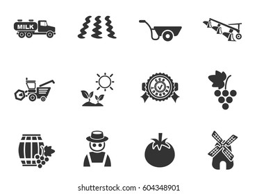 agriculture web icons for user interface design