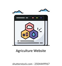 Agriculture Website vector  Filled outline icon style illustration. Symbol on White background EPS 10 File