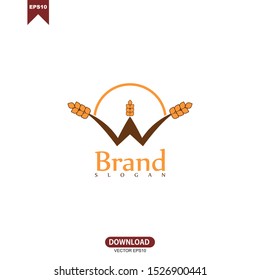 Agriculture wheat concept logo vector template design