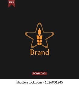 Agriculture wheat concept logo vector template design