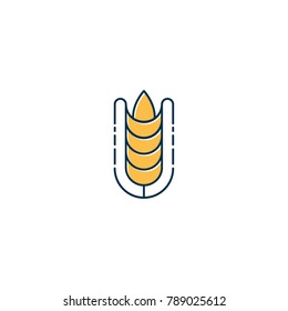 Agriculture wheat farm vector logo template bakery food icon design