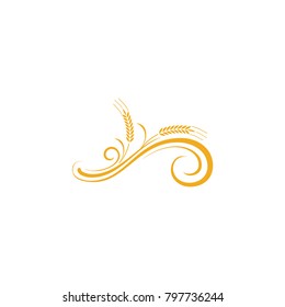 Agriculture wheat farm vector logo template bakery food icon design
