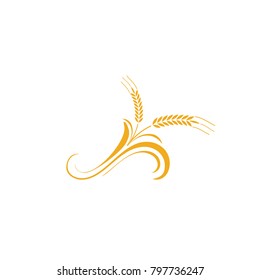 Agriculture wheat farm vector logo template bakery food icon design