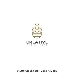 Agriculture wheat, Grain logo design template elements. Vector illustration. New Modern logo.
