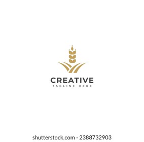 Agriculture wheat, Grain logo design template elements. Vector illustration. New Modern logo.