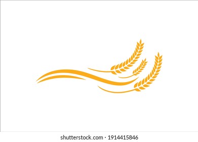 Agriculture wheat icon, Wheat Ears logo isolated on white background, vector illustration