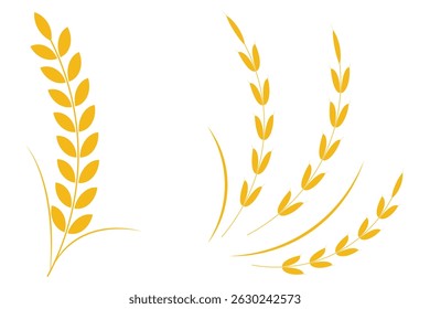 Agriculture wheat icon set, Organic wheat, bread agriculture and natural eat, rice. Ears of wheat icon. wheat vector symbol and sign design for app, logo, web. Agricultural icon. vector illustration .