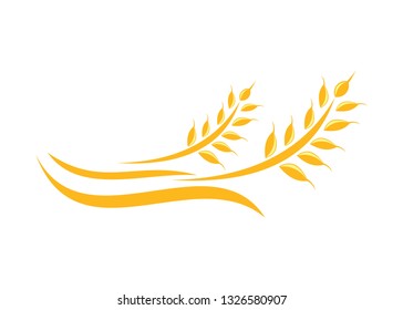 agriculture wheat logo design vector template icon isolated