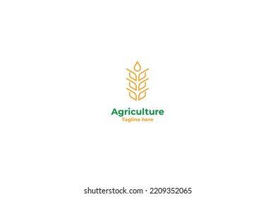 Agriculture wheat logo design vector illustration