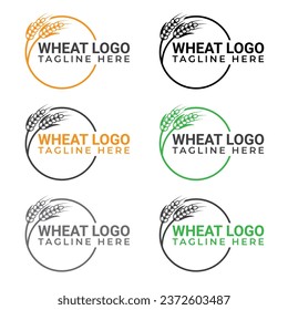 Plantilla de vectores de diseño de logotipo de trigo agrícola