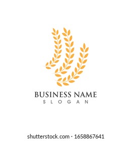 Agriculture wheat logo and symbol vector