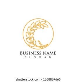 Agriculture wheat logo and symbol vector