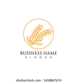 Agriculture wheat logo and symbol vector