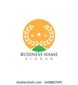 Agriculture wheat logo and symbol vector