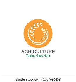 Agriculture wheat logo template icon design