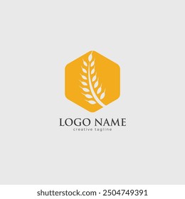 Agriculture wheat logo template icon design vector image fully editable