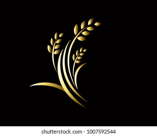 Agriculture wheat Logo Template vector icon design