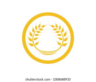 Agriculture wheat Logo Template vector icon design