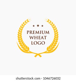 Agriculture wheat Logo Template vector icon design. emblem and label design
