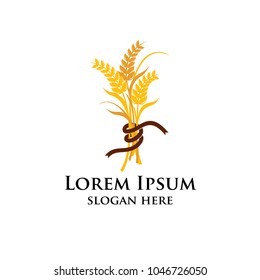 Agriculture wheat Logo Template vector icon design. emblem and label design