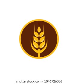 Agriculture wheat Logo Template vector icon design. emblem and label design