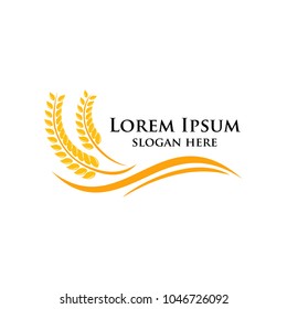 Agriculture wheat Logo Template vector icon design. emblem and label design