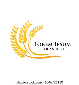 Agriculture wheat Logo Template vector icon design. emblem and label design