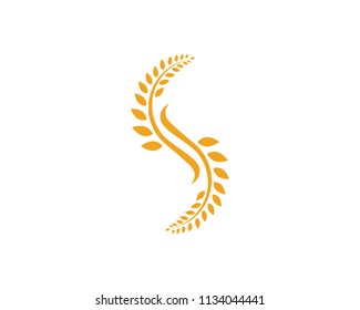 Agriculture wheat Logo Template logo vector icon design