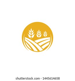 Agriculture wheat logo template vector icon