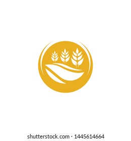 Agriculture wheat logo template vector icon