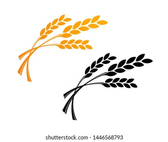 Agriculture wheat Logo Template. Vector icon design in golden and black - Vector