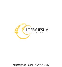 Agriculture wheat Logo Template vector icon design