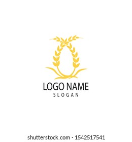 Agriculture wheat Logo Template vector icon design