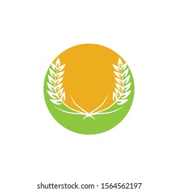 Agriculture Wheat logo template vector icon design