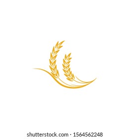 Agriculture Wheat logo template vector icon design