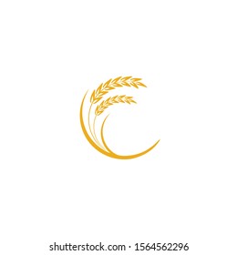 Agriculture Wheat logo template vector icon design