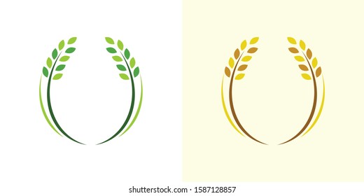 Agriculture Wheat logo template vector icon design