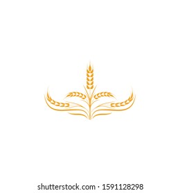Agriculture Wheat logo template vector icon design