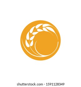 Agriculture Wheat logo template vector icon design
