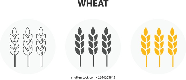 Diseño del icono vectorial de la plantilla del logotipo del trigo agrícola